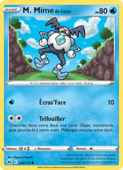 Carte M. Mime de Galar de l'extension Zénith Suprême, numéro 030/159