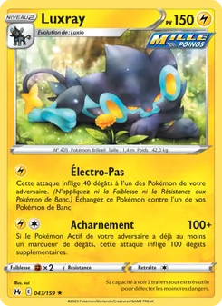 Carte Luxray de l'extension Zénith Suprême, numéro 043/159