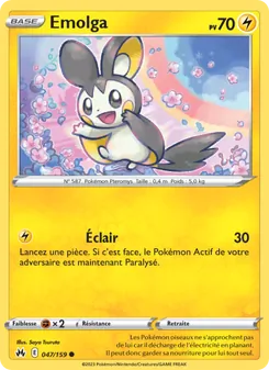 Carte Emolga de l'extension Zénith Suprême, numéro 047/159