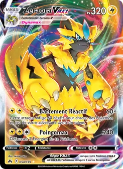 Carte Zeraora VMAX de l'extension Zénith Suprême, numéro 054/159
