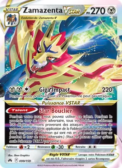 Carte Zamazenta VSTAR de l'extension Zénith Suprême, numéro 099/159