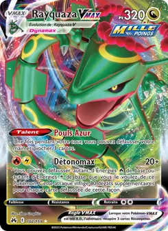 Carte Rayquaza VMAX de l'extension Zénith Suprême, numéro 102/159