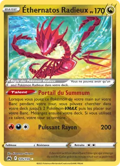 Carte Éthernatos Radieux de l'extension Zénith Suprême, numéro 105/159