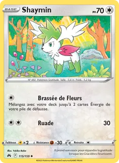 Carte Shaymin de l'extension Zénith Suprême, numéro 115/159