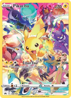 Carte Pikachu de l'extension Zénith Suprême, numéro 160/159