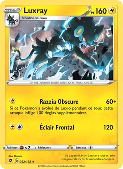Carte Luxray de l'extension Clash des Rebelles, numéro 62/192