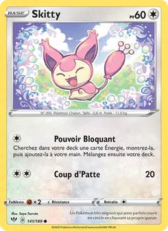Carte Skitty de l'extension Ténèbres Embrasées, numéro 141/189