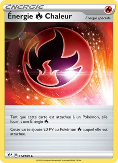 Carte Énergie Fire Chaleur de l'extension Ténèbres Embrasées, numéro 174/189