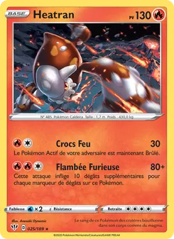 Carte Heatran de l'extension Ténèbres Embrasées, numéro 25/189