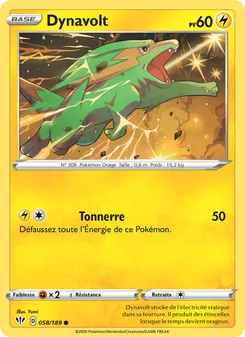 Carte Dynavolt de l'extension Ténèbres Embrasées, numéro 58/189