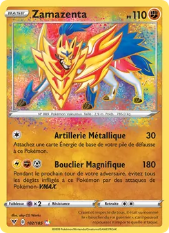 Carte Zamazenta de l'extension Voltage Éclatant, numéro 102/185