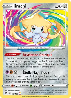 Carte Jirachi de l'extension Voltage Éclatant, numéro 119/185