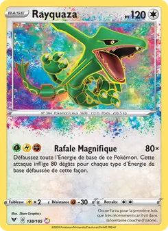 Carte Rayquaza de l'extension Voltage Éclatant, numéro 138/185