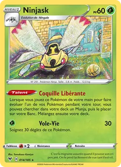 Carte Ninjask de l'extension Voltage Éclatant, numéro 14/185
