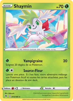 Carte Shaymin de l'extension Voltage Éclatant, numéro 15/185
