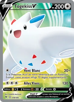 Carte Togekiss V de l'extension Voltage Éclatant, numéro 178/185