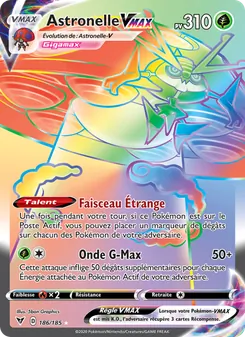 Carte Astronelle VMAX de l'extension Voltage Éclatant, numéro 186/185