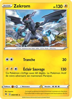 Carte Zekrom de l'extension Voltage Éclatant, numéro 60/185