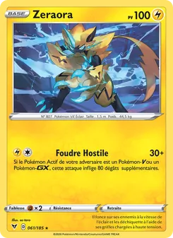 Carte Zeraora de l'extension Voltage Éclatant, numéro 61/185