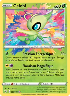 Carte Celebi de l'extension Voltage Éclatant, numéro 9/185