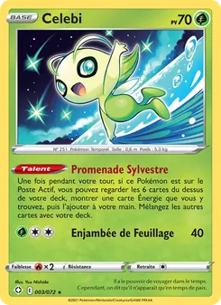 Carte Celebi de l'extension Destinées Radieuses, numéro 3/72
