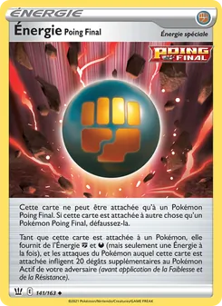 Carte Énergie Poing Final de l'extension Styles de combat, numéro 141/163