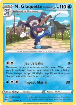 Carte M. Glaquette de Galar de l'extension Styles de combat, numéro 35/163