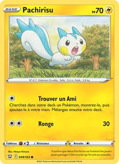 Carte Pachirisu de l'extension Styles de combat, numéro 49/163