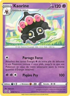 Carte Kaorine de l'extension Styles de combat, numéro 58/163