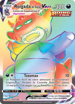 Carte Roigada de Galar VMAX de l'extension Règne de Glace, numéro 207/198