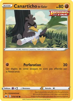 Carte Canarticho de Galar de l'extension Règne de Glace, numéro 78/198