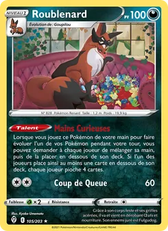 Carte Roublenard de l'extension Évolution Céleste, numéro 105/203