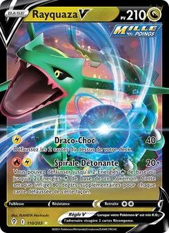 Carte Rayquaza V de l'extension Évolution Céleste, numéro 110/203