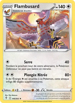 Carte Flambusard de l'extension Évolution Céleste, numéro 140/203