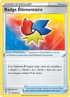 Carte Badge Élémentaire de l'extension Évolution Céleste, numéro 147/203