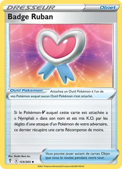 Carte Badge Ruban de l'extension Évolution Céleste, numéro 155/203