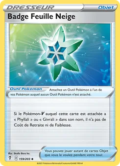 Carte Badge Feuille Neige de l'extension Évolution Céleste, numéro 159/203