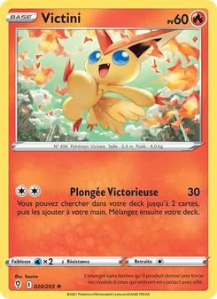 Carte Victini de l'extension Évolution Céleste, numéro 20/203