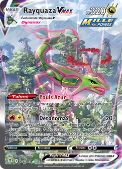 Carte Rayquaza VMAX de l'extension Évolution Céleste, numéro 218/203