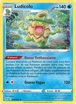 Carte Ludicolo de l'extension Évolution Céleste, numéro 34/203
