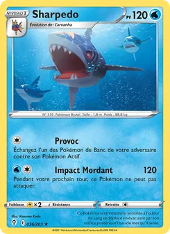 Carte Sharpedo de l'extension Évolution Céleste, numéro 36/203