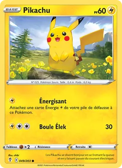 Carte Pikachu de l'extension Évolution Céleste, numéro 49/203