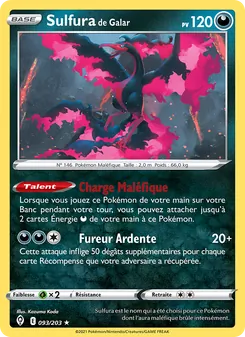 Carte Sulfura de Galar de l'extension Évolution Céleste, numéro 93/203