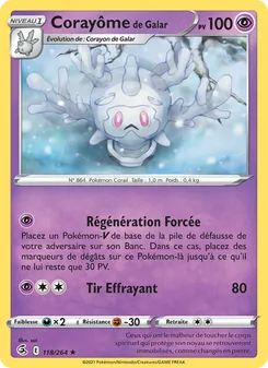 Carte Corayôme de Galar de l'extension Poing de Fusion, numéro 118/264