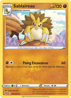 Carte Sablaireau de l'extension Poing de Fusion, numéro 132/264