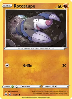 Carte Rototaupe de l'extension Poing de Fusion, numéro 147/264