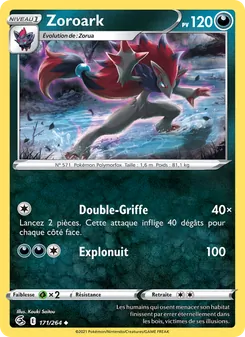 Carte Zoroark de l'extension Poing de Fusion, numéro 171/264
