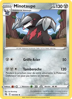 Carte Minotaupe de l'extension Poing de Fusion, numéro 183/264