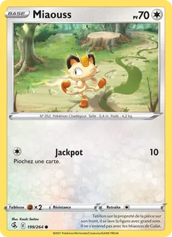 Carte Miaouss de l'extension Poing de Fusion, numéro 199/264