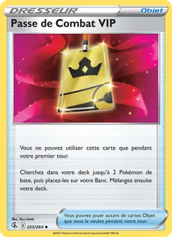 Carte Passe de Combat VIP de l'extension Poing de Fusion, numéro 225/264